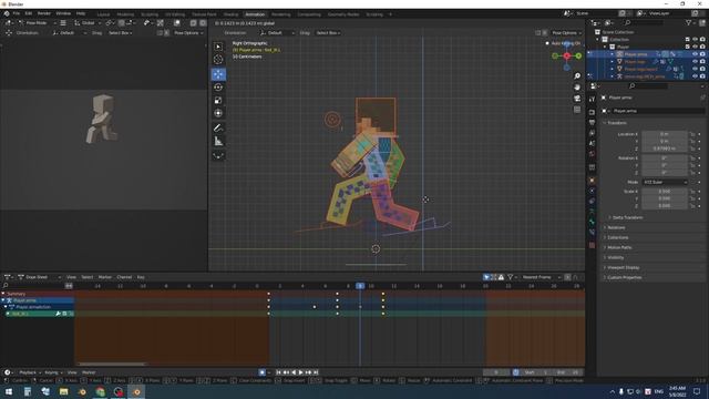 Make Animate a run cycle in Blender 3.1 - Minecraft Animation addone Mcprep смотреть онлайн