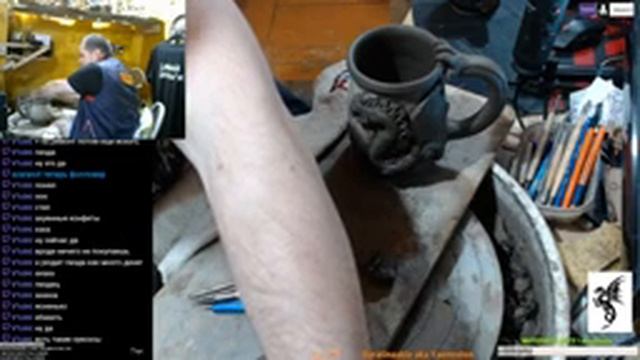 Кружка с драконом ручной работы из глины ? смотреть онлайн