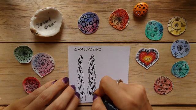 Уроки зентангла. Тангл Chainging