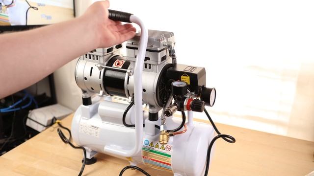 Limodot 1 HP Portable Oil-Free Air Compressor, 60dB Ultra Quiet With 2 Gallon Durable Steel Air Tan смотреть онлайн