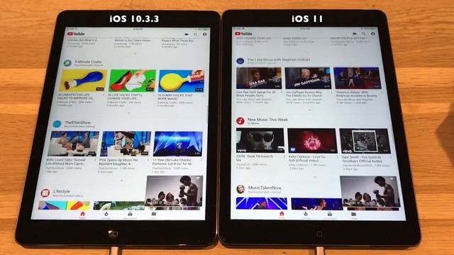 iPad Air : Speed Test iOS 10.3.3 vs iOS 11 GM (Build 15A372) смотреть онлайн