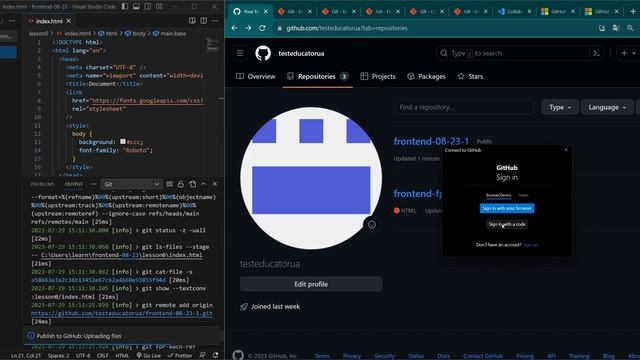 VS Code та git у Windows (встановлення git, робота з локальним репозиторієм та взаємодія з gitHub) смотреть онлайн