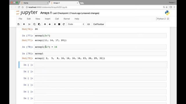 Array Indexing and slicing 1d arrays смотреть онлайн