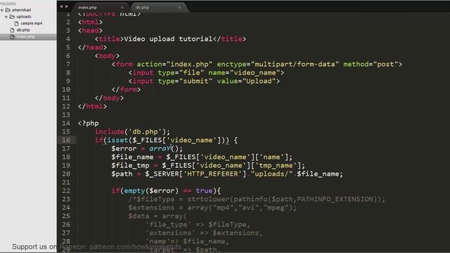 How to upload video to MySQL server using PHP смотреть онлайн