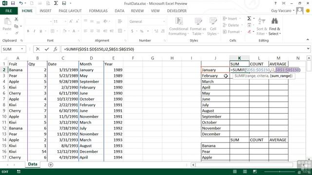 Microsoft Excel 2013 Tutorial | Introducing Sumif, Countif, And Averageif смотреть онлайн