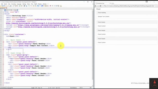21 - Bootstrap Panels - Complete Bootstrap Course смотреть онлайн