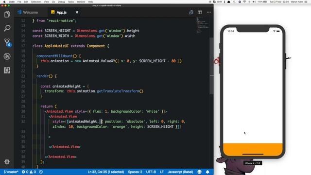 #1 Apple Music UI Pan Animation | React Native смотреть онлайн