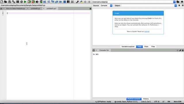 Анализ данных Python: Введение в Spyder, интерфейс Питона смотреть онлайн