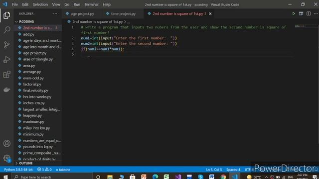 Python Program | Show Second Number is Square of First Number | Python Examples смотреть онлайн