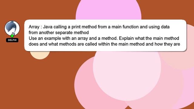 Array : Java calling a print method from a main function and using data from another separate metho смотреть онлайн