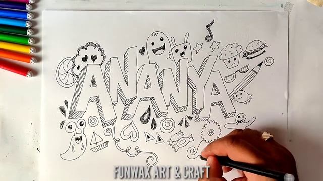 HOW TO DRAW DOODLE WORDS | SUPER QUICK DOODLE ART IDEA FOR BEGINNERS | Doodle name drawing смотреть онлайн