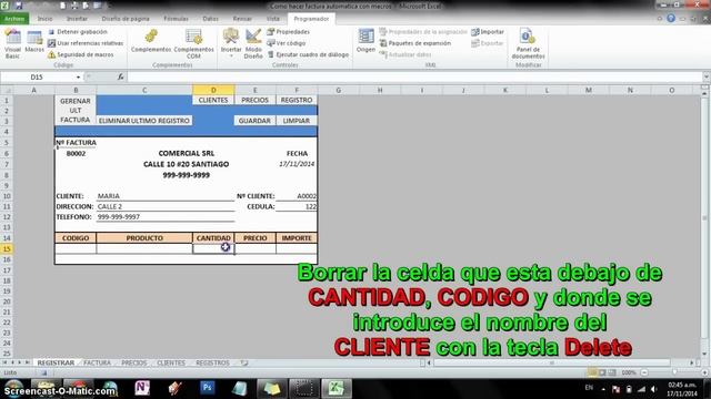 Como hacer una factura automática con macros en Excel. Parte 7 смотреть онлайн