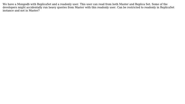 Databases: create mongodb user to only read in replica set (not in master) смотреть онлайн