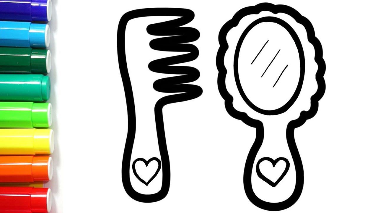 How to draw a comb and mirror for children смотреть онлайн