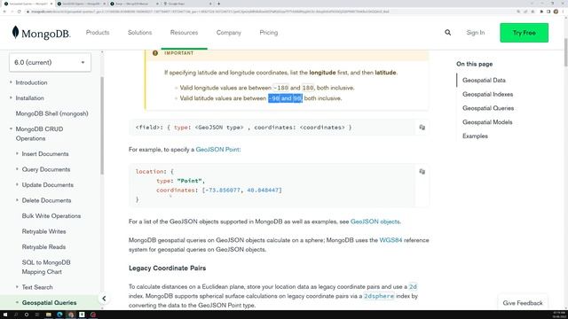 56. What is GeoJson Data. Adding Geo Spatial Data to store the places in the document - MongoDB смотреть онлайн