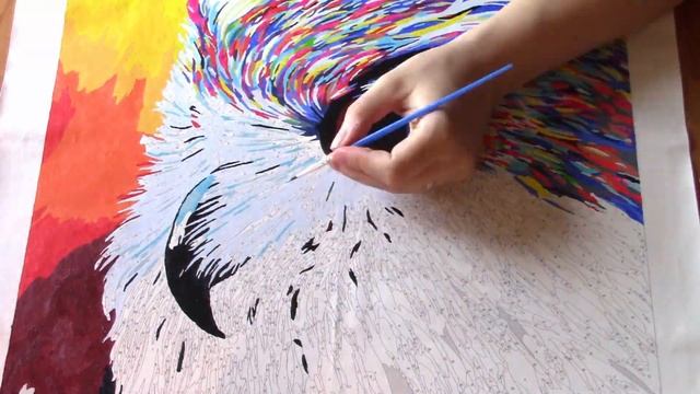 Paint by numbers - big beautiful owl - Timelapse смотреть онлайн