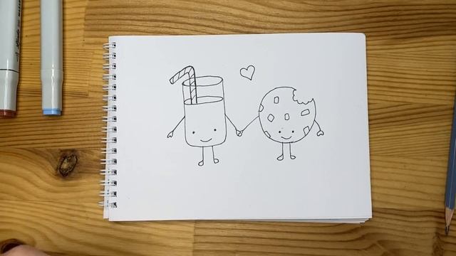 Рисунок скетч маркерами "Дружба" для скетчбука | Срисовка картинки для начинающих смотреть онлайн