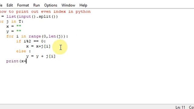 how to print out even index in python смотреть онлайн
