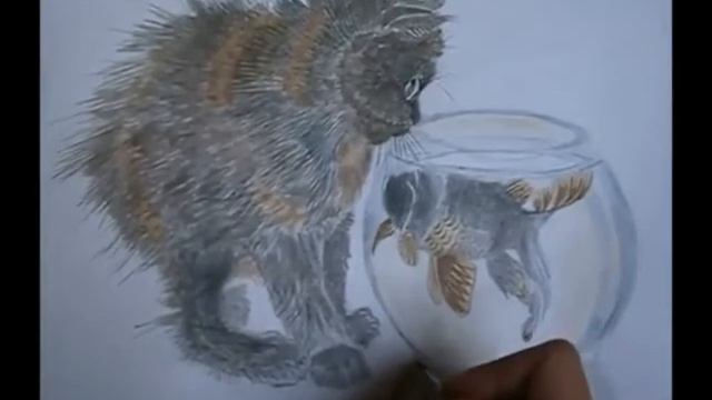 Уроки рисования #3 часть 2 Рисунок акварелью Рисуем забавного котика смотреть онлайн