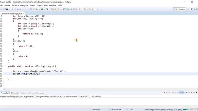 Compare Two Strings in Java смотреть онлайн