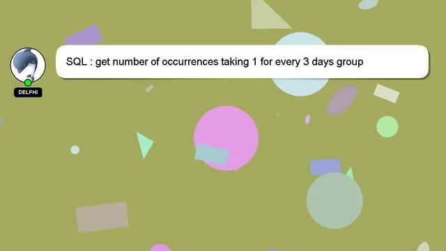 SQL : get number of occurrences taking 1 for every 3 days group смотреть онлайн