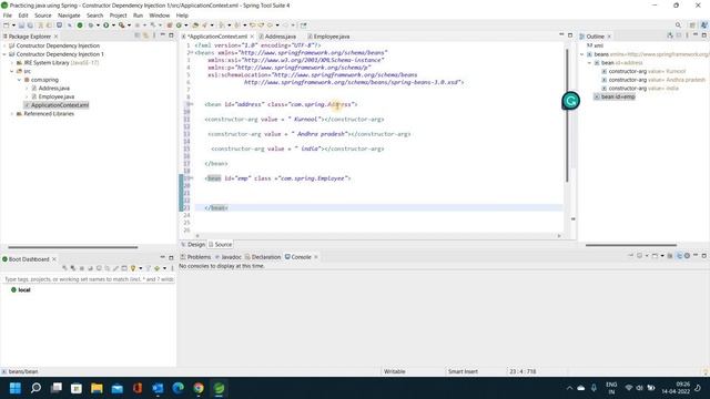 constructor dependency injection coding in spring framework// Easy Learning Channel смотреть онлайн