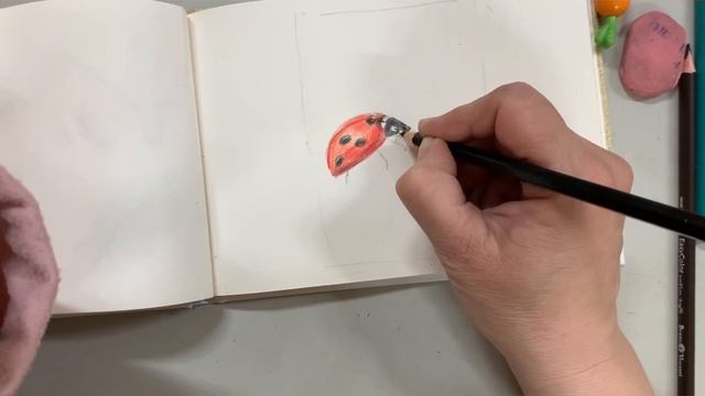 Божья коровка, цветные карандаши. Вариант 2 смотреть онлайн