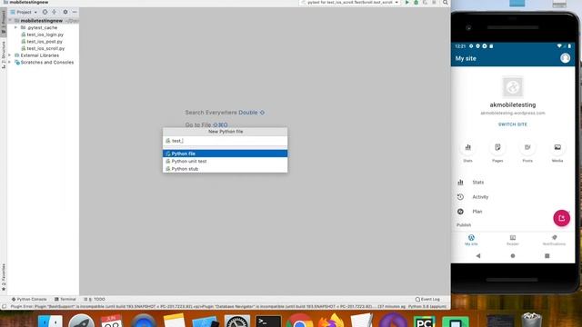 Appium Python Tutorial: WordPress Android app Login Test Case #31 смотреть онлайн