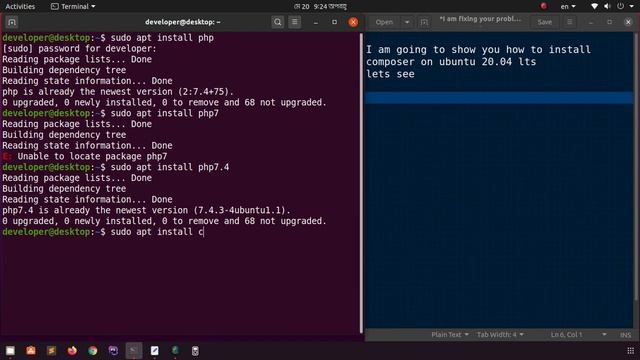 How to install composer in Ubuntu 20.04 LTS or Linux | Install Composer with PHP 7.4 Ubuntu 20.04 смотреть онлайн