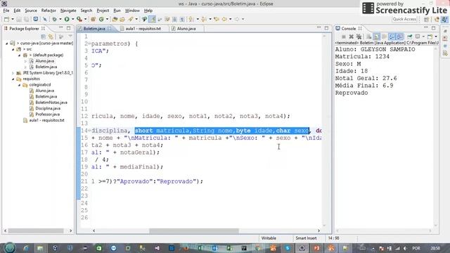 Curso Java - Aula2 - criando classe, atributos e métodos set e get смотреть онлайн