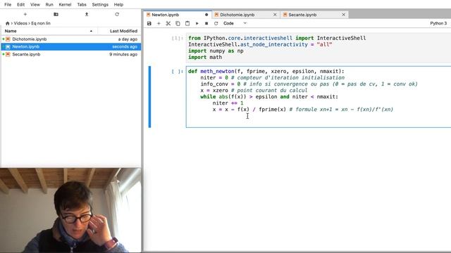 [Python pour les maths] Résolution d'équations non linéaires : algorithme de newton смотреть онлайн