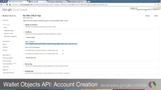 Wallet Objects API; Account Setup смотреть онлайн