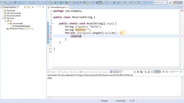 Java program to reverse a string смотреть онлайн