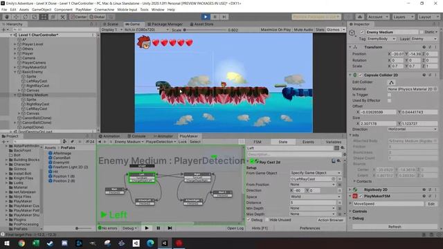 2D Platformer Unity & Playmaker - Enemy AI - Charging & Attacking смотреть онлайн