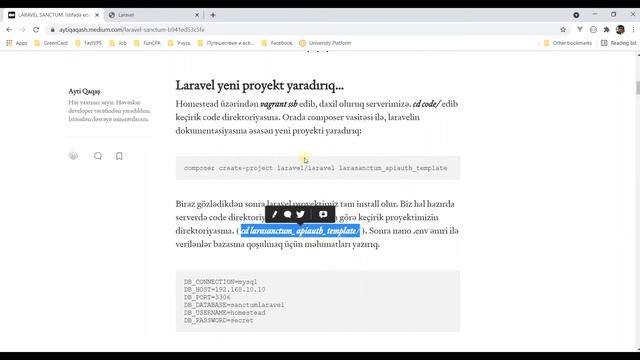 Laraveli install edirik | Laravel + Sanctum API Autentifikasiya | Laravaz смотреть онлайн