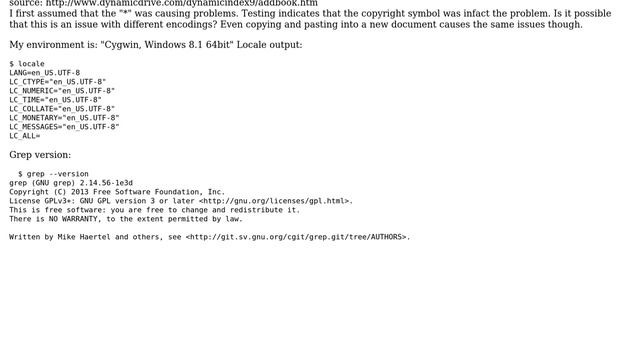 Unix & Linux: Grep perl syntax and copyright character смотреть онлайн