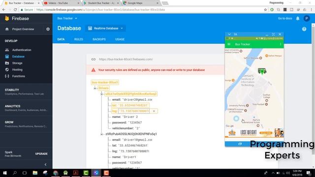 Real time School Bus Tracker (Firebase) Android Studio DEMO смотреть онлайн