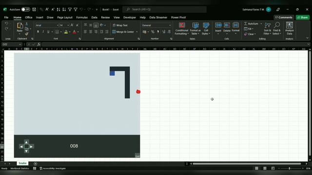 Snake game in Excel using Python | xlwings смотреть онлайн