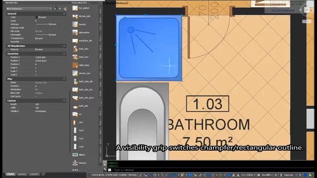 AutoFurniture for AutoCAD - Bathroom Examples смотреть онлайн