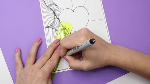 Рисуем Сердечко и берем линейку?Как нарисовать АНТИСТРЕСС рисунок смотреть онлайн
