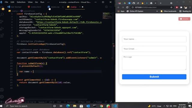 Connecting Firebase to a HTML Form | Firebase Tutorial смотреть онлайн