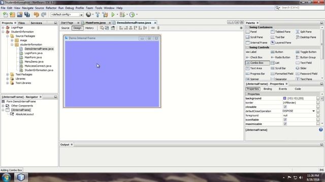 How to Create a JInternal Frame Using Netbeans in Swing Java смотреть онлайн