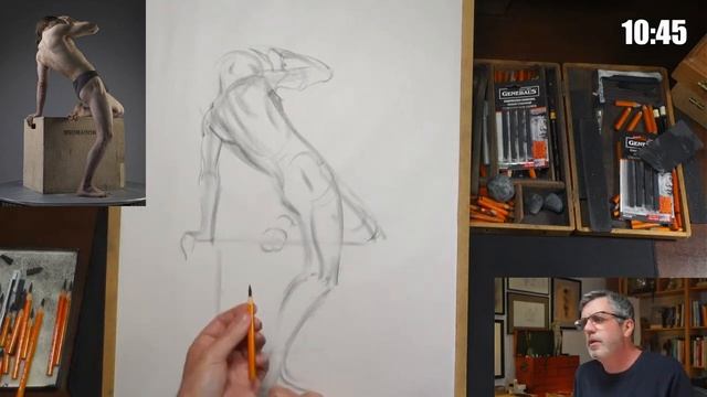 Why I don't draw on an easel. 20 min pose (with reference) смотреть онлайн