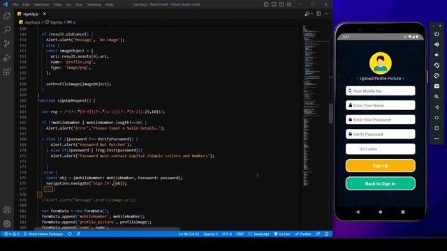 React Native Chat App Sign Up Explanation | Sinhala | Senuka Lesan | 1st Year | Java Institute смотреть онлайн