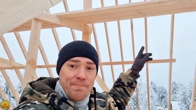 Строительство мансардного дома из бруса с террасой и эркером. Устройство кровли. Качество работы смотреть онлайн