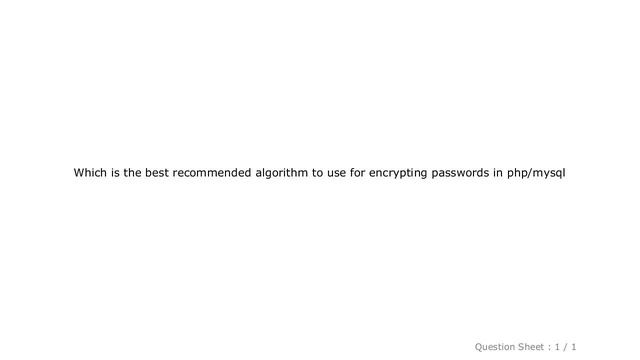MySQL : Best hash algorithm to use in PHP/MYSQL смотреть онлайн