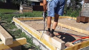 Баня за 200 000 из бруса 150х150, 6х4 м. Чем сверлить отверстия под шканты\нагеля.