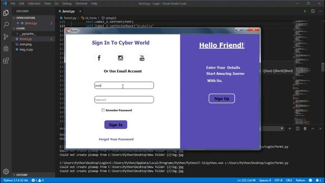 Login Form | PyQt5 & Python смотреть онлайн