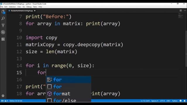 rotate nxn matrix to right in python ? смотреть онлайн