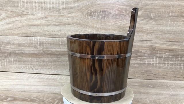 Ушат для бани из лиственницы морёной, объем 7 литров смотреть онлайн